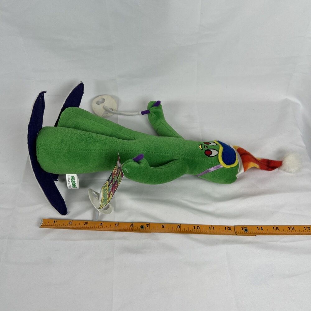 Vtg 2001 GUMBY Plush Ski Patrol Skiing 13” Cartoon Character Stuffed Animal - Picture 13 of 13